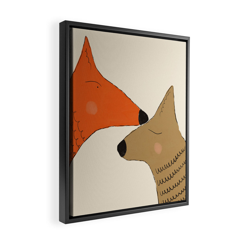Foxes Framed Canvas Print Gallery Image 2