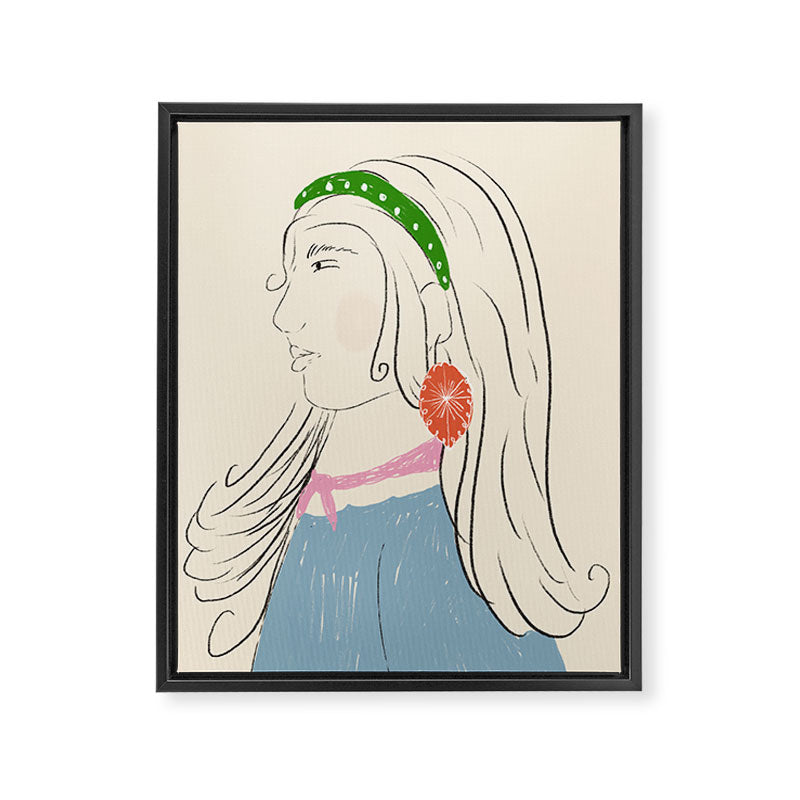 Girl with the Red Earring Framed Canvas Print Gallery Image 6
