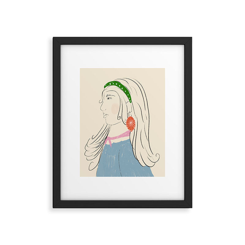 Girl with the Red Earring Framed Art Print Gallery Image 5