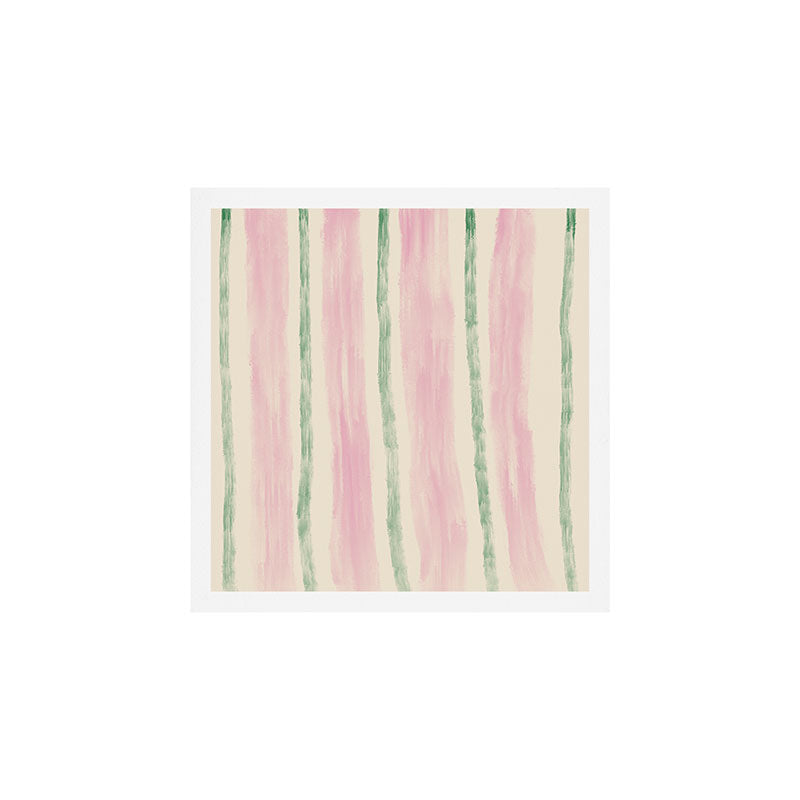 Green and Pink Stripes Art Print Gallery Image 1