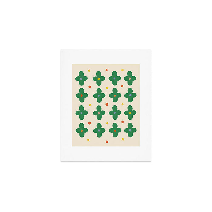 Green Flowers Art Print Gallery Image 1