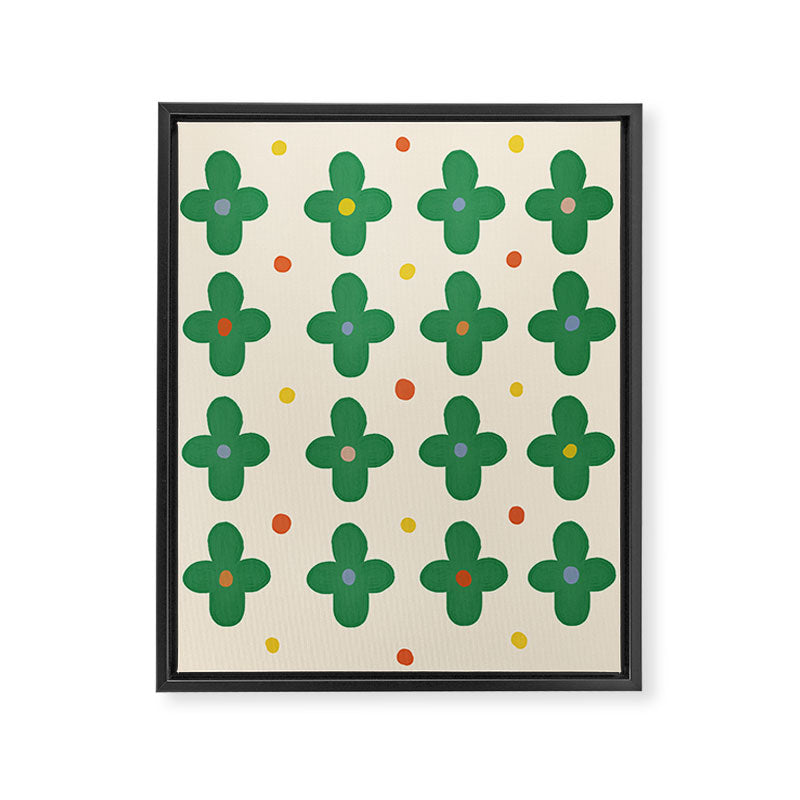 Green Flowers Framed Canvas Print Gallery Image 6