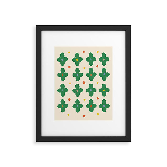 Green Flowers Framed Art Print Gallery Image 1