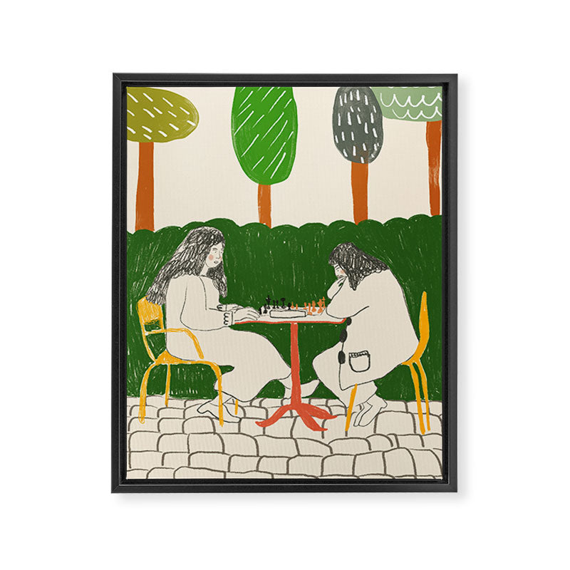 Ladies Playing Chess Framed Canvas Print Gallery Image 6