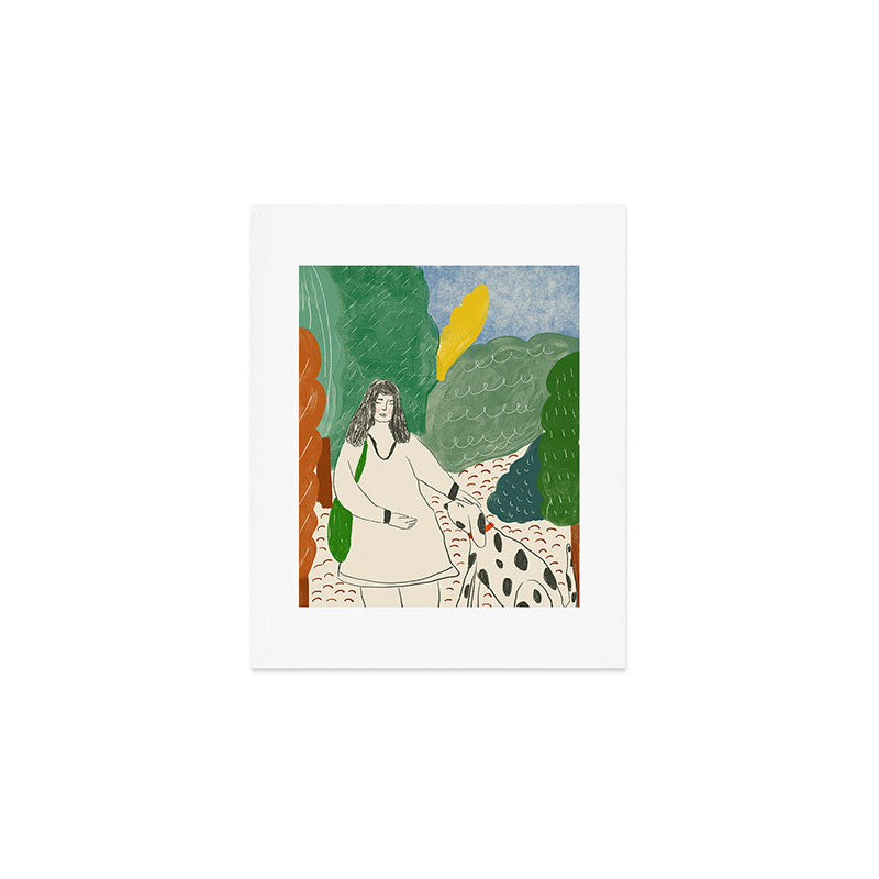 Lady with Dog Art Print Gallery Image 1