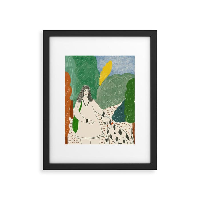 Lady with Dog Framed Art Print Gallery Image 1