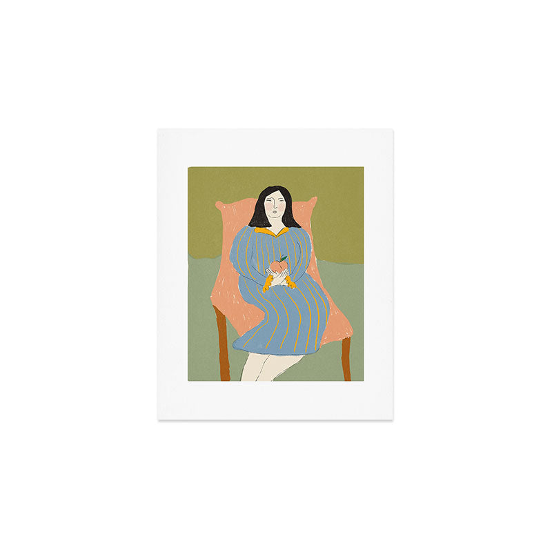 Lady with Peach Art Print Gallery Image 1