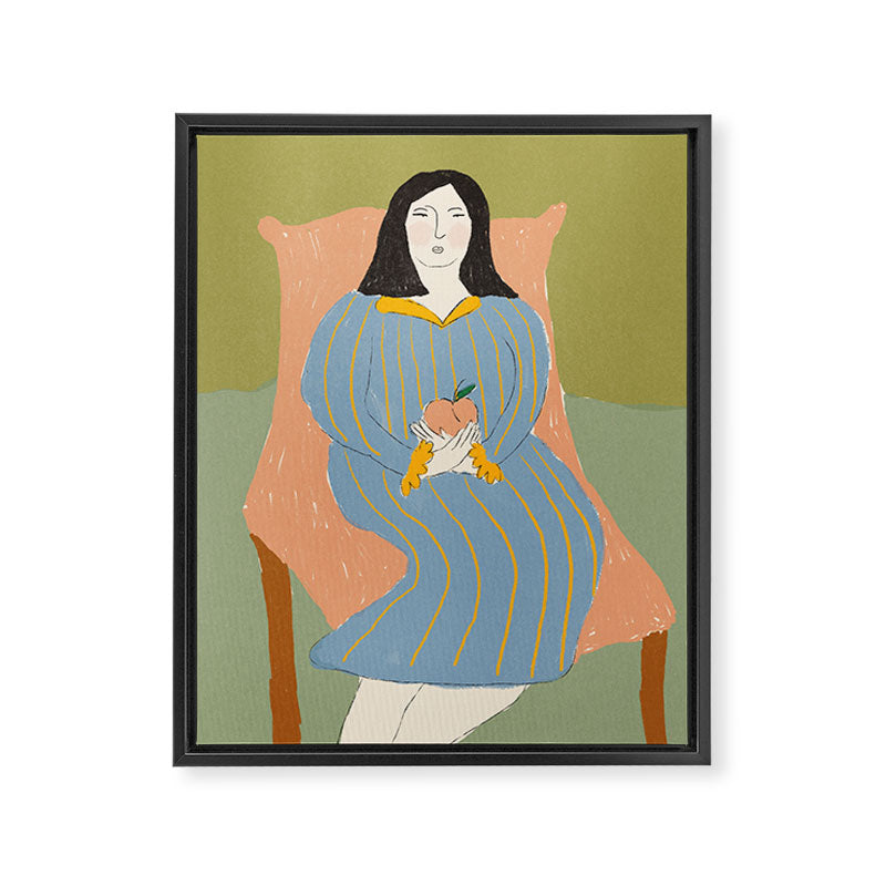 Lady with Peach Framed Canvas Print Gallery Image 6