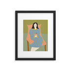 Lady with Peach Framed Art Print Gallery Image 5