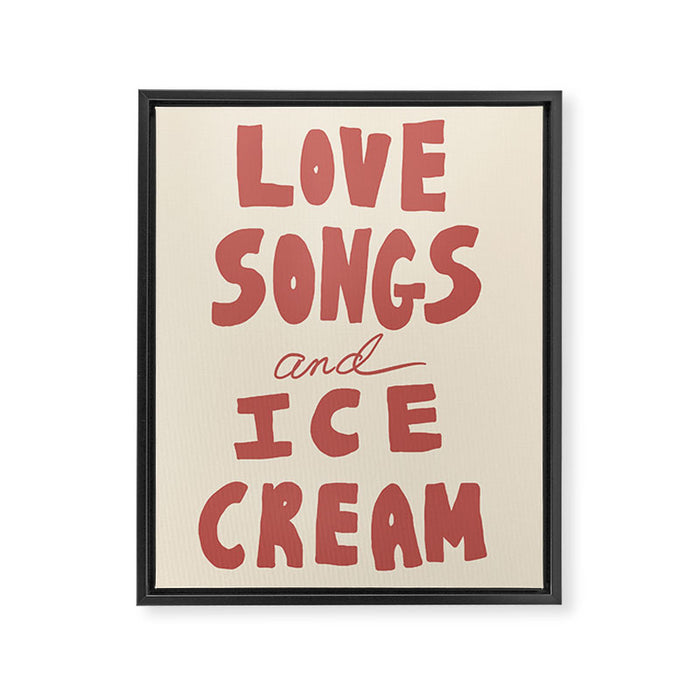 Love Songs & Ice Cream Framed Canvas Print Gallery Image 1