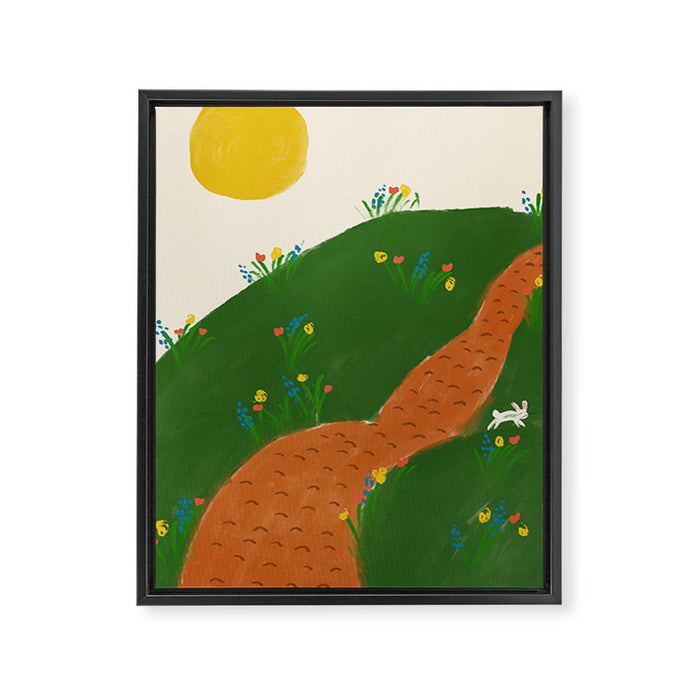 Meadow with Rabbit Framed Canvas Print Gallery Image 1