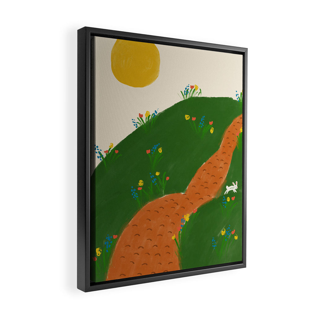 Meadow with Rabbit Framed Canvas Print Gallery Image 2