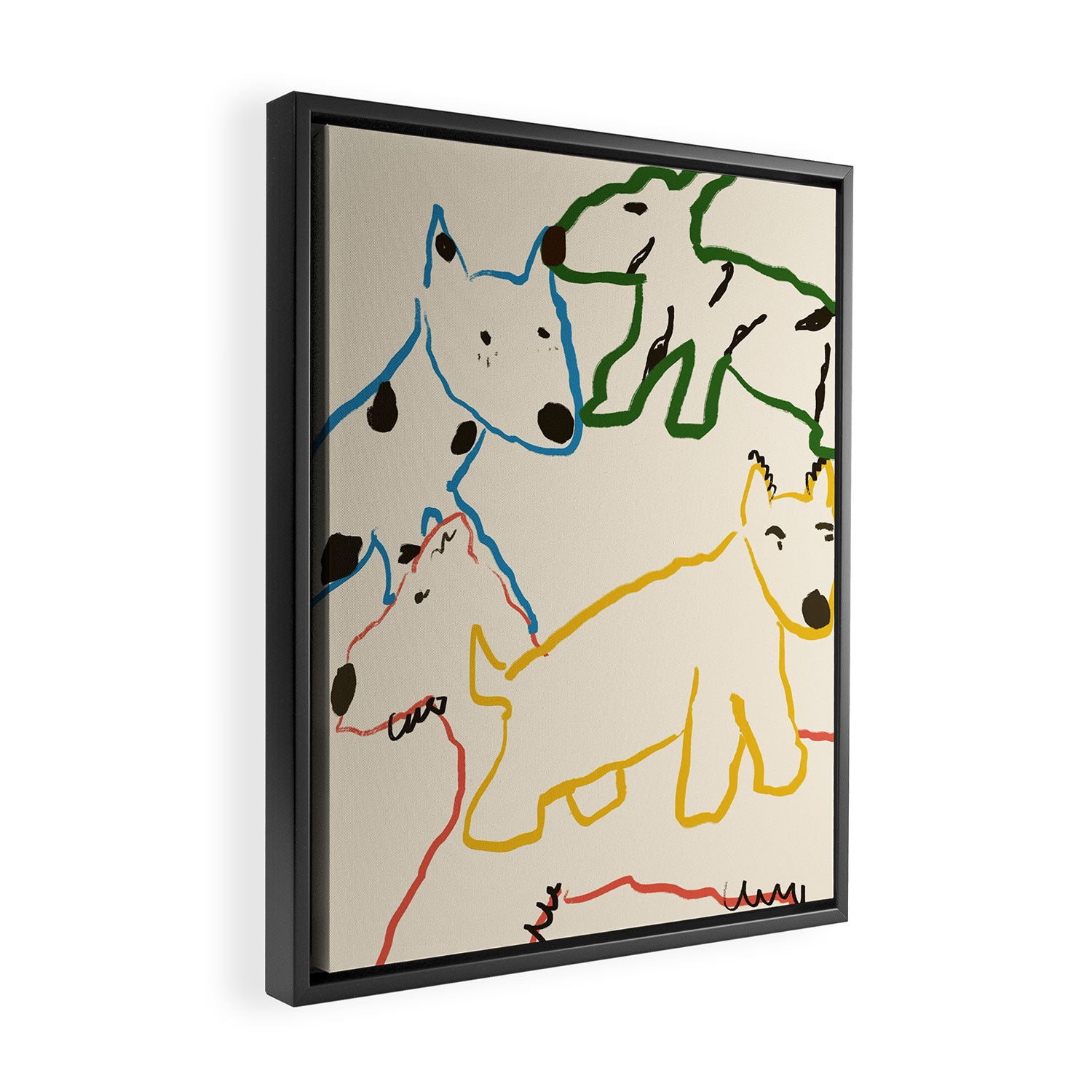Playful Pups Framed Canvas Print Gallery Image 2