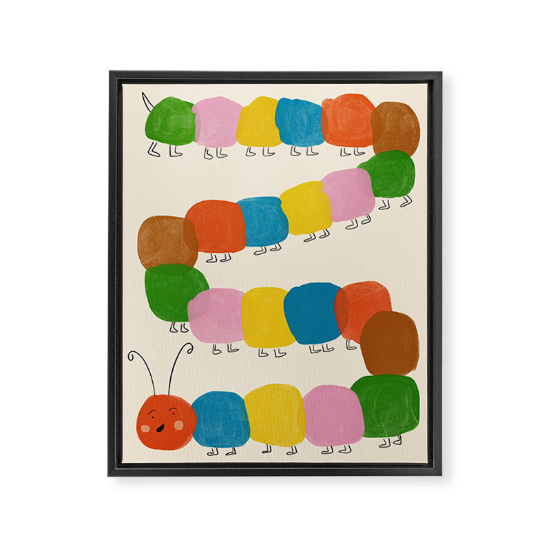 Pom Pom Caterpillar Framed Canvas Print Gallery Image 6