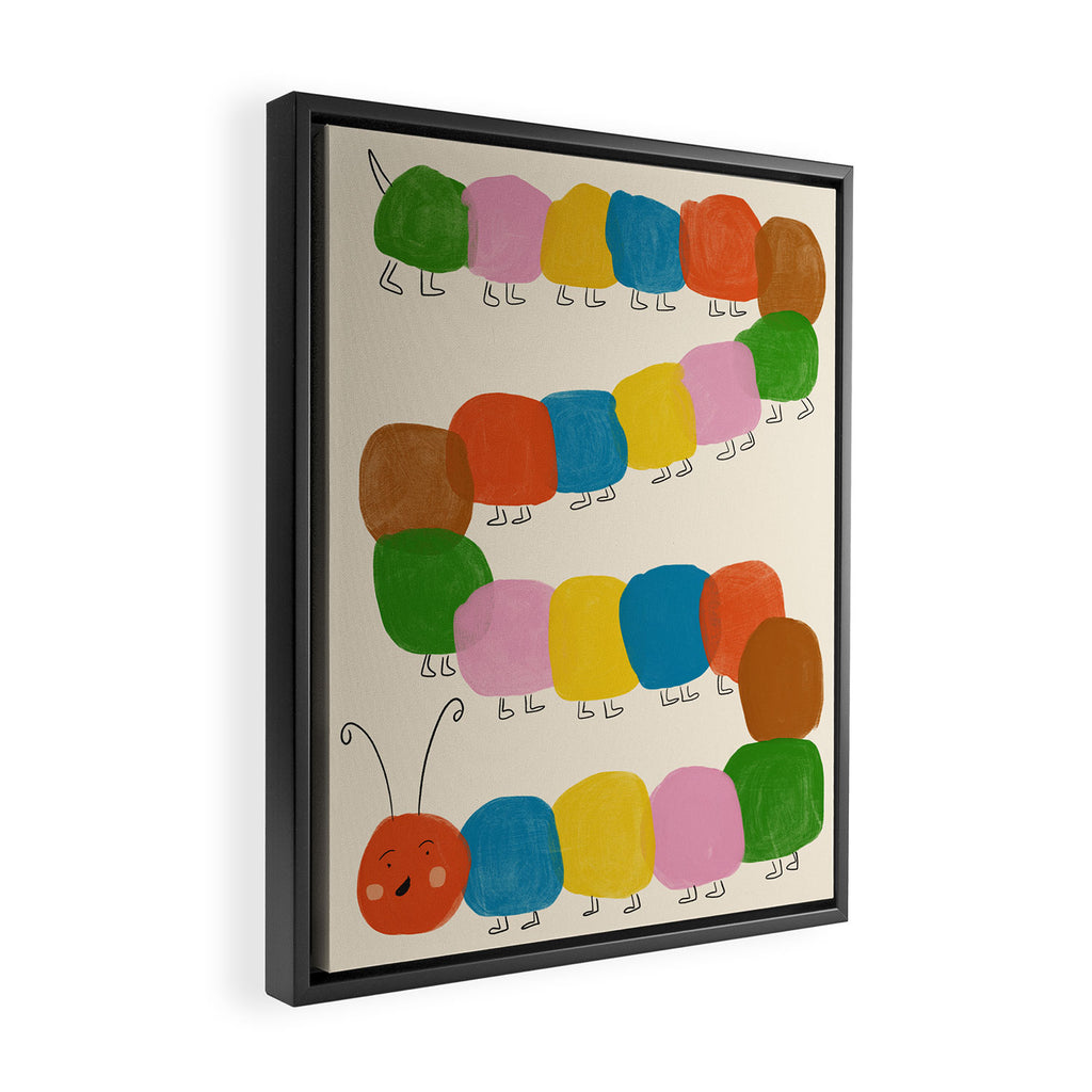 Pom Pom Caterpillar Framed Canvas Print Gallery Image 2