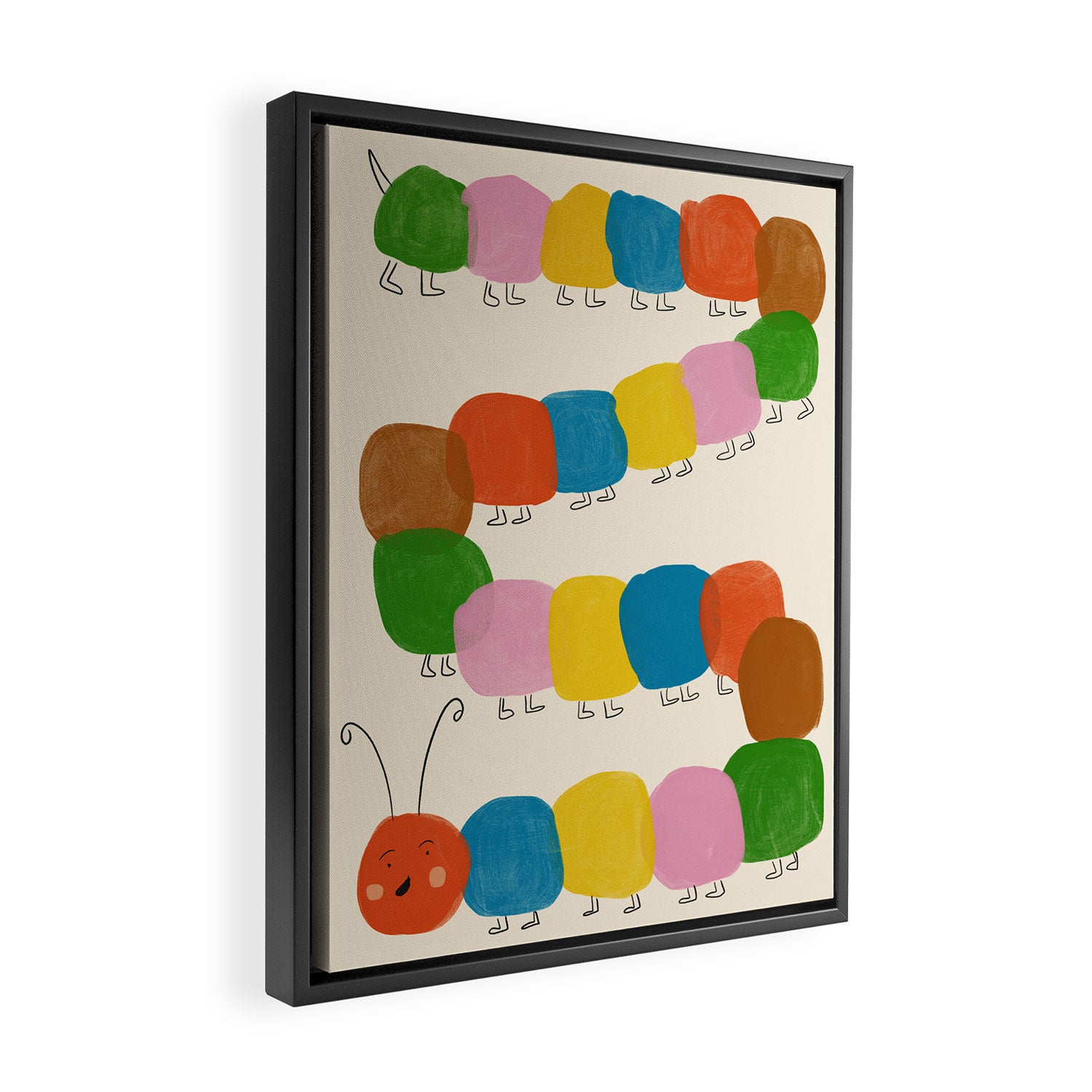 Pom Pom Caterpillar Framed Canvas Print Gallery Image 2