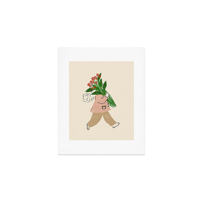 Walking with Roses Art Print Gallery Image 1