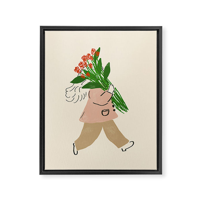 Walking with Roses Framed Canvas Print Gallery Image 1