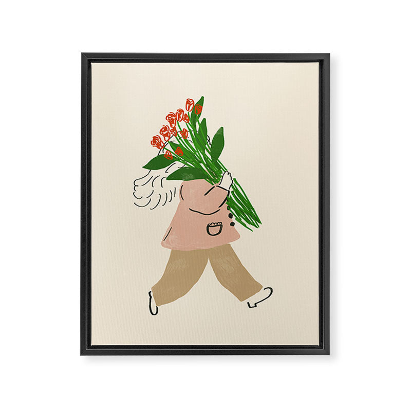 Walking with Roses Framed Canvas Print Gallery Image 6