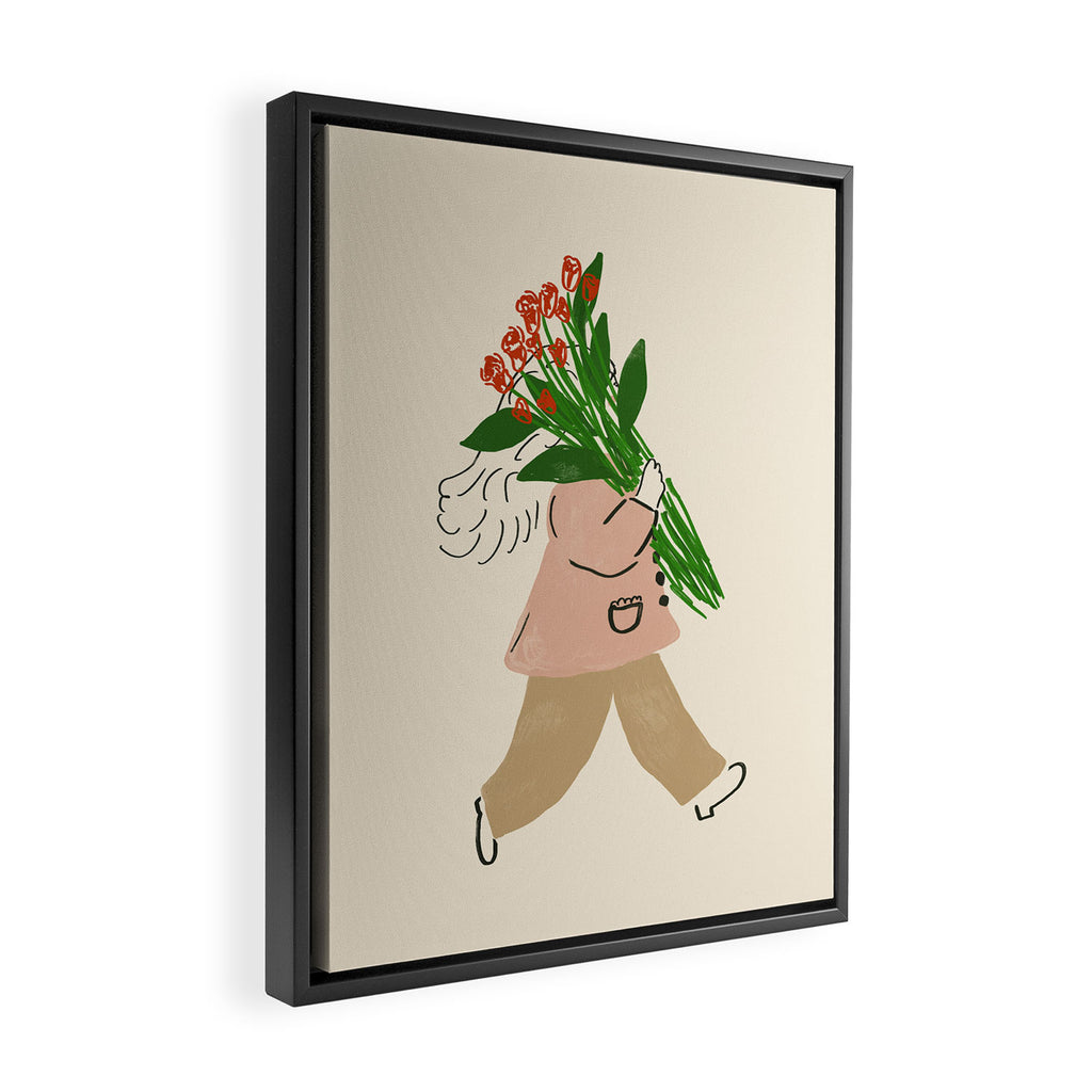 Walking with Roses Framed Canvas Print Gallery Image 2