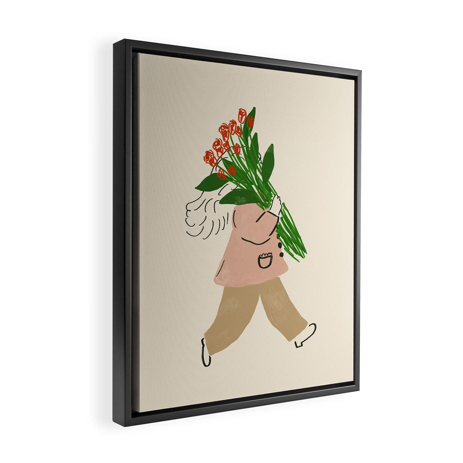 Walking with Roses Framed Canvas Print Gallery Image 2