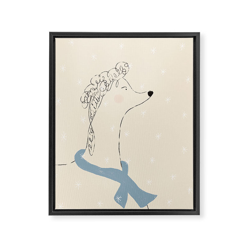 Winter Poodle Framed Canvas Print Gallery Image 6