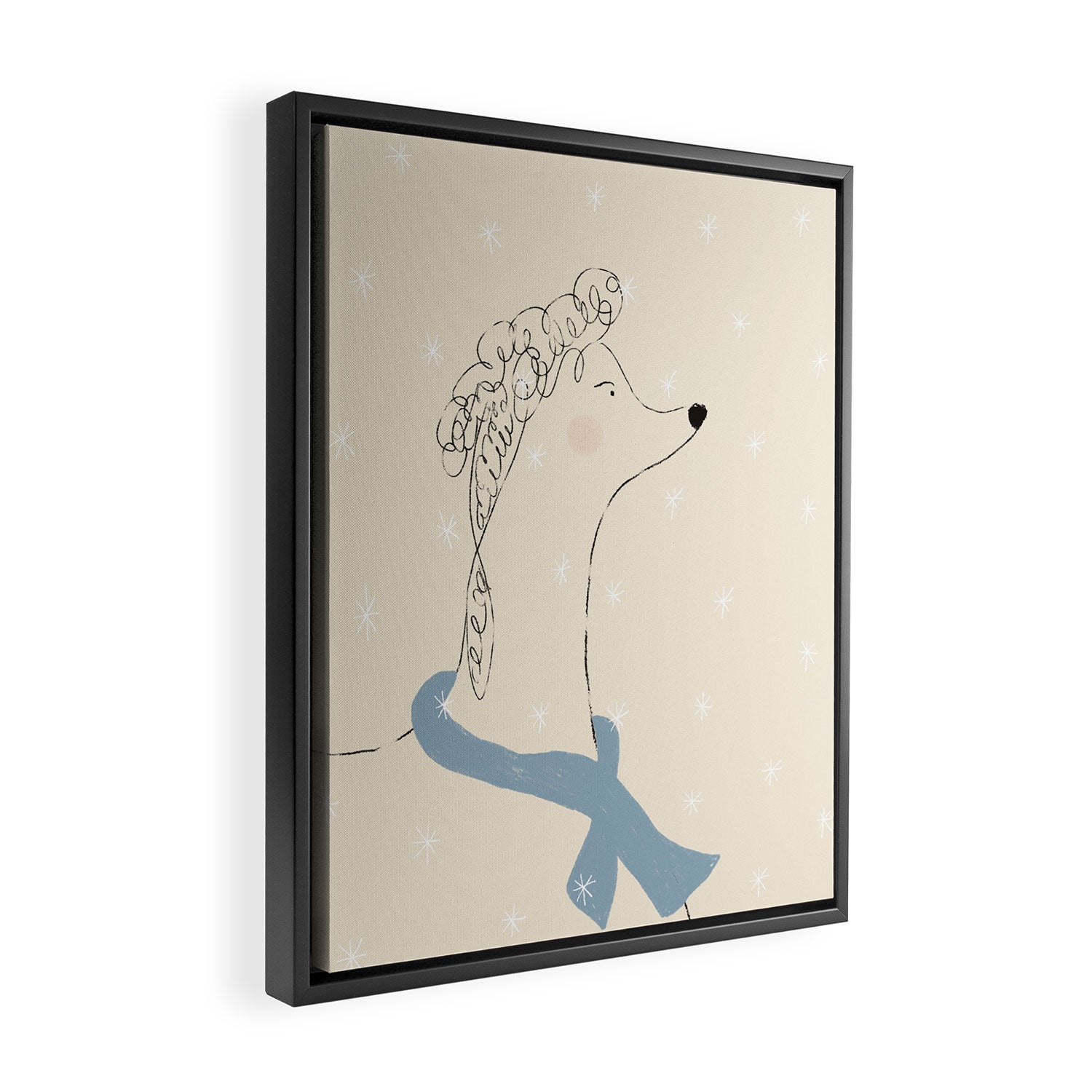 Winter Poodle Framed Canvas Print Gallery Image 2