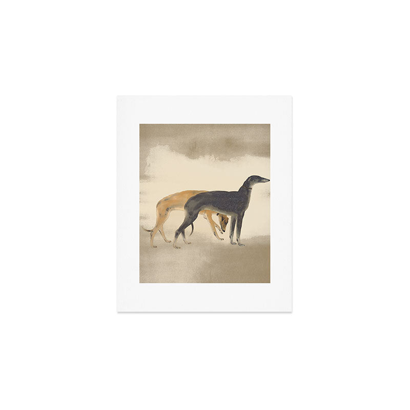 Two Sighthounds Art Print Gallery Image 1