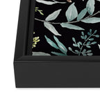 Black Eucalyptus Leaves Pattern Framed Canvas Print Gallery Image 3