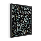 Black Eucalyptus Leaves Pattern Framed Canvas Print Gallery Image 2