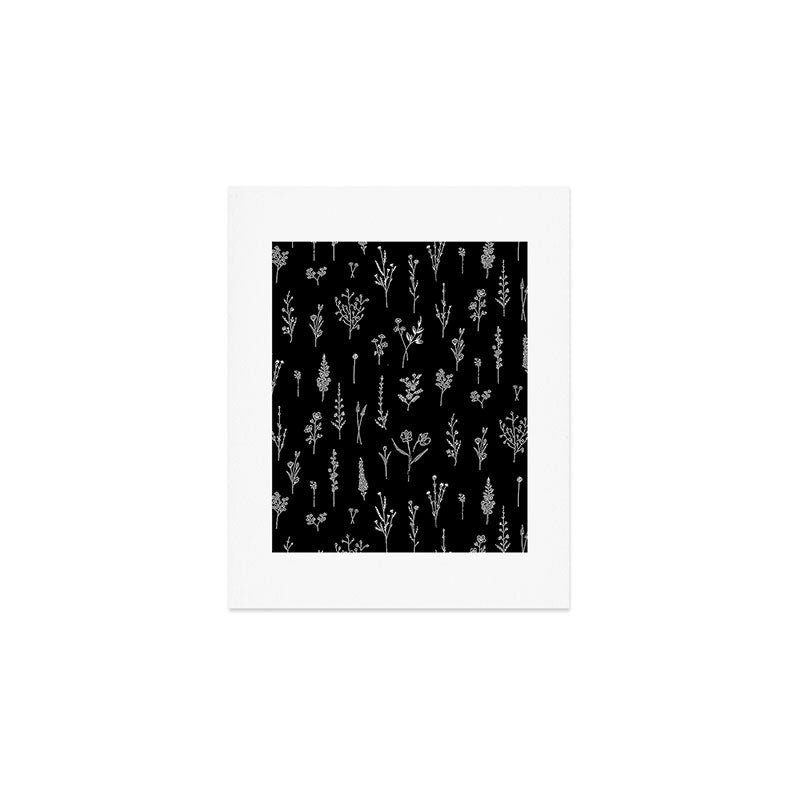 Black wildflowers Art Print Gallery Image 1