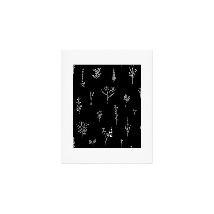 Black wildflowers Big Art Print Gallery Image 1