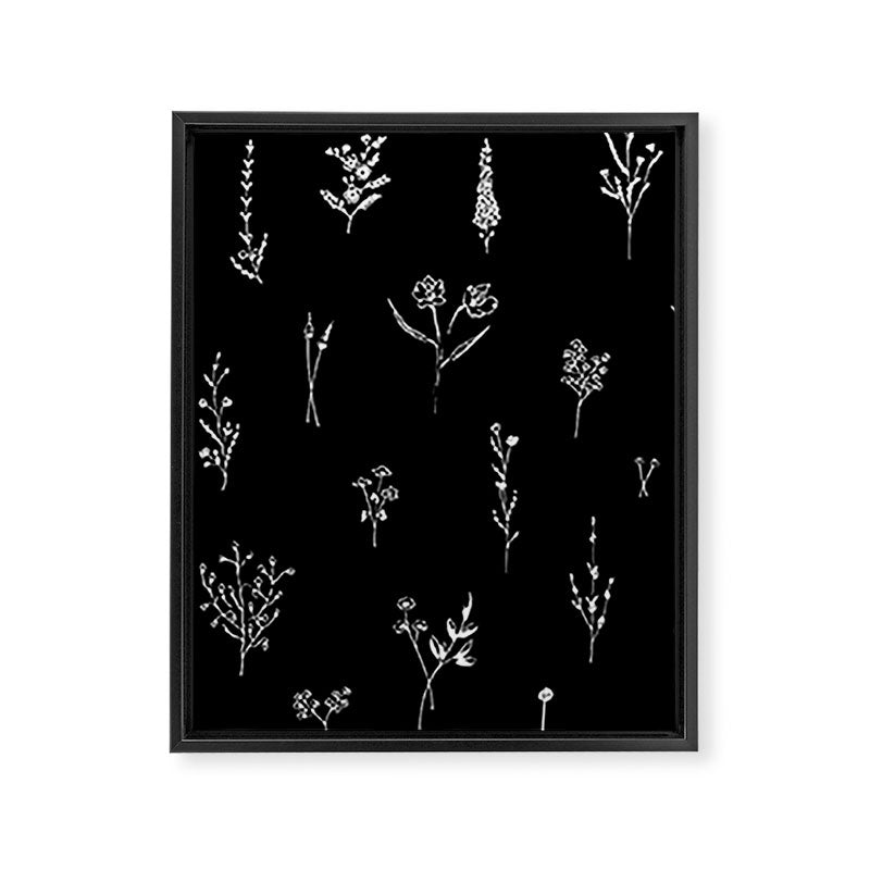 Black wildflowers Big Framed Canvas Print Gallery Image 8