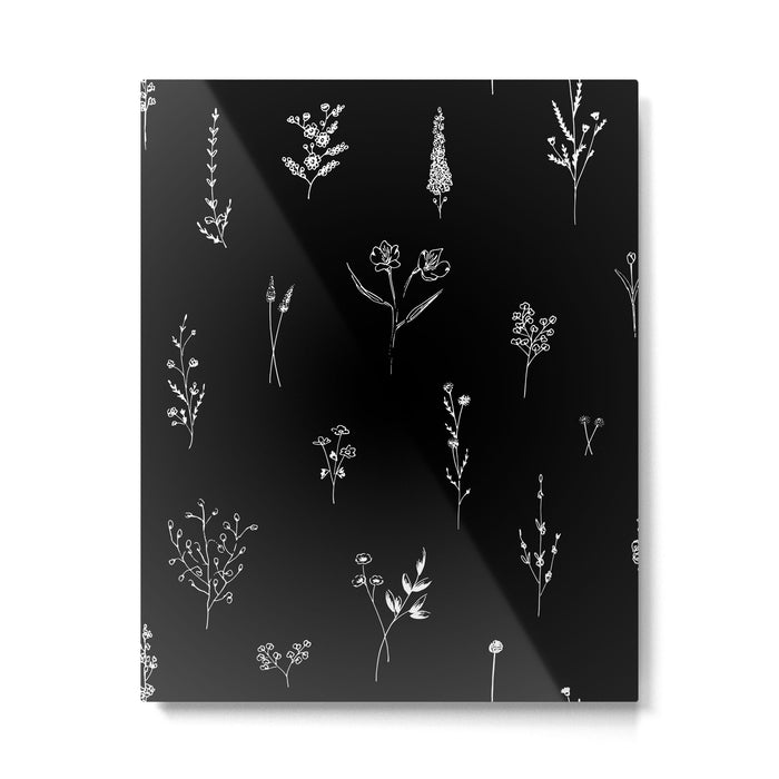 Black wildflowers Big Metal Print Gallery Image 1