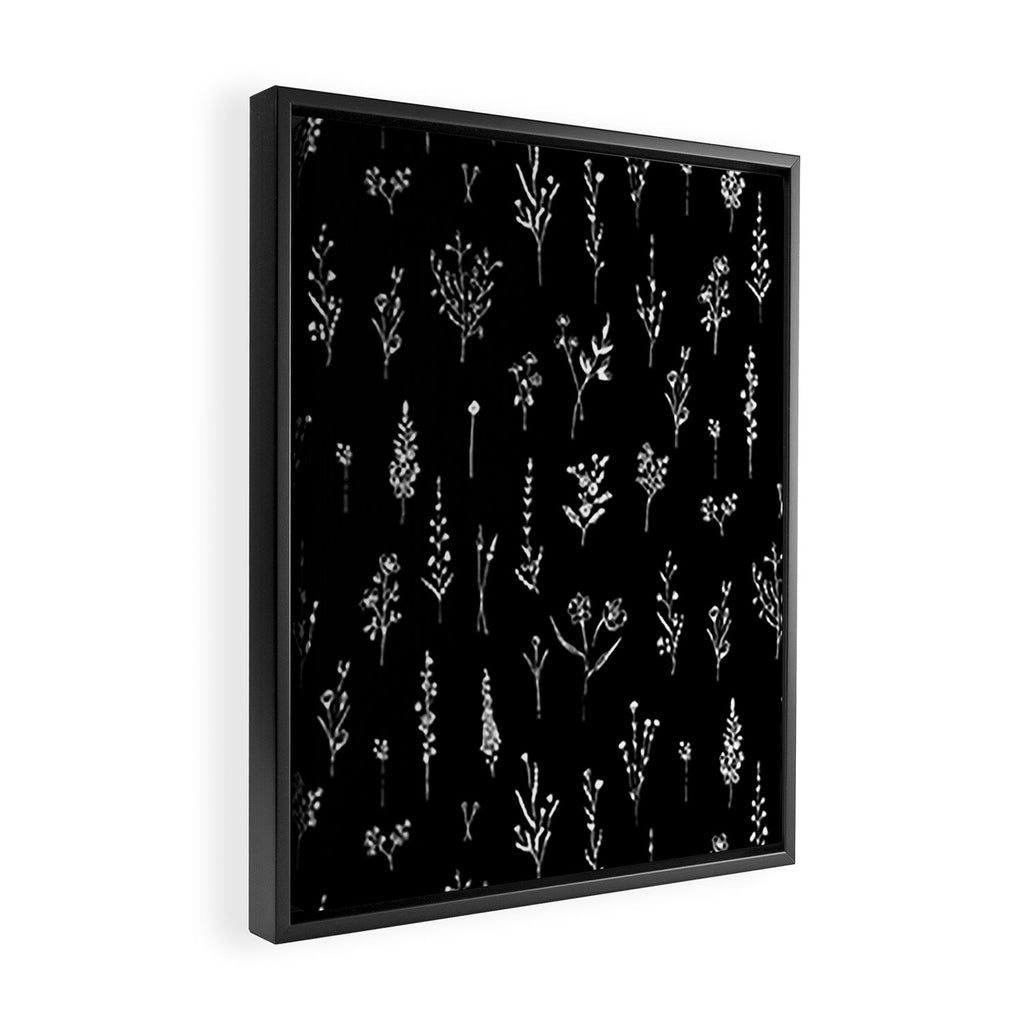 Black wildflowers Framed Canvas Print Gallery Image 2