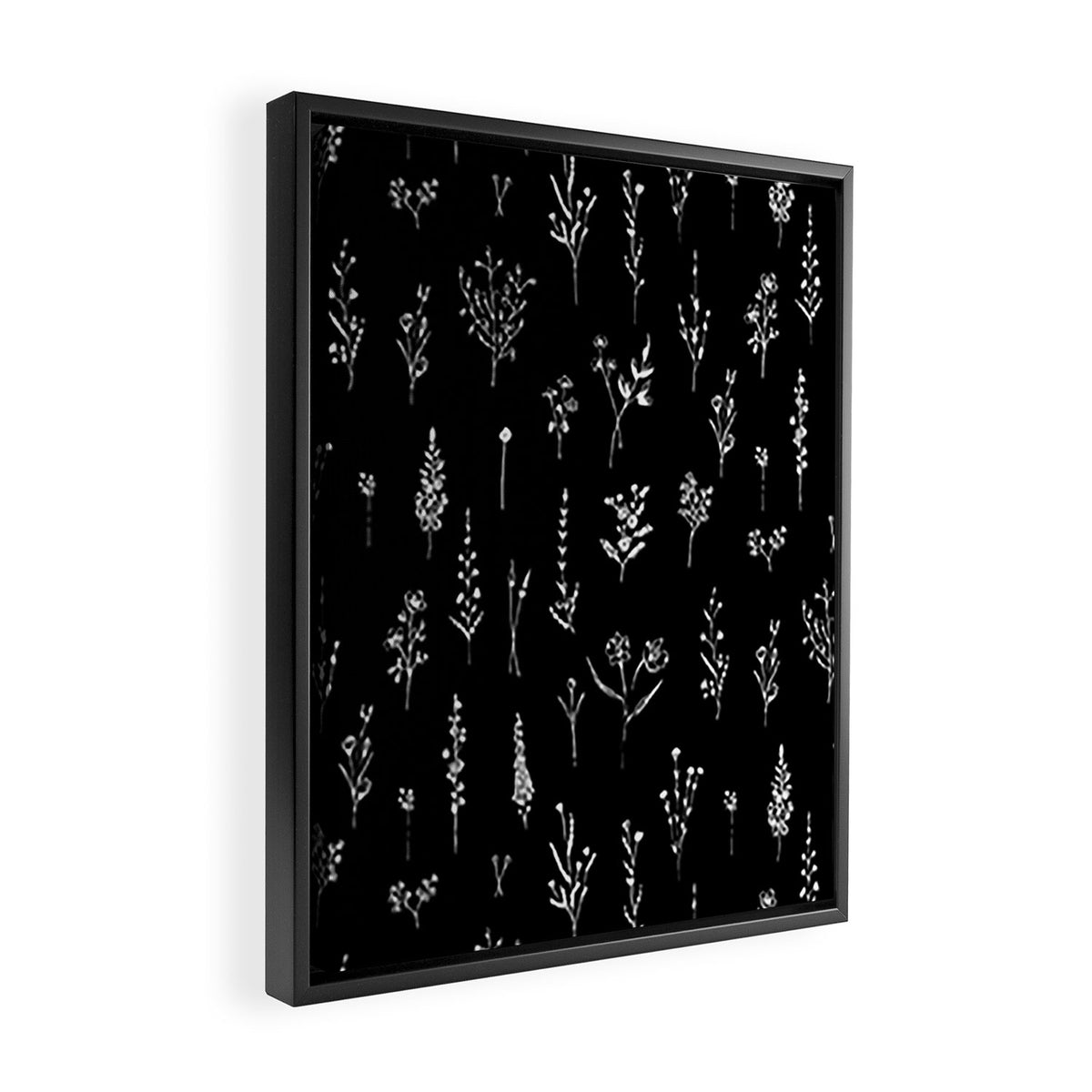 Black wildflowers Framed Canvas Print Gallery Image 2