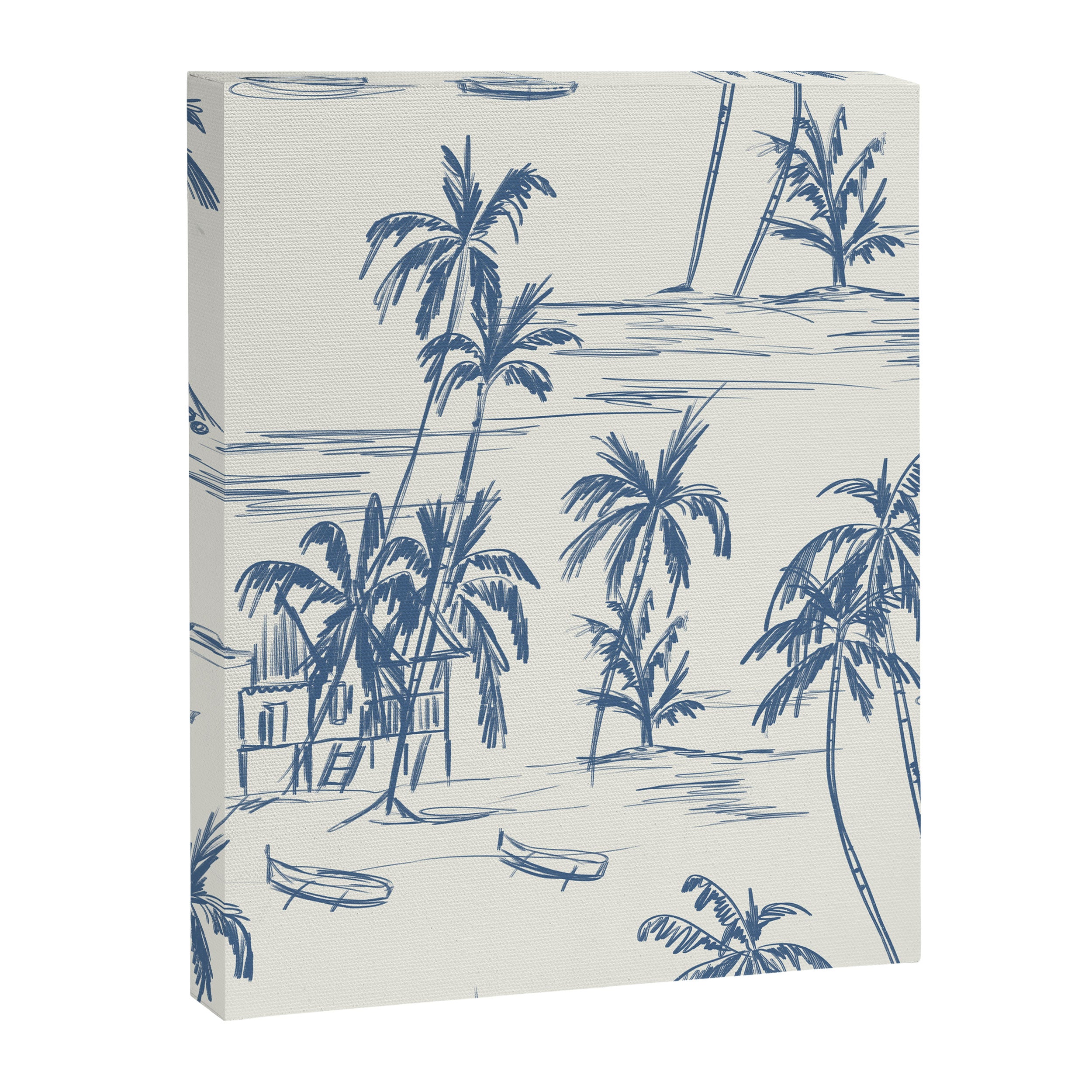 Blue Beach Pattern Canvas Print Gallery Image 8