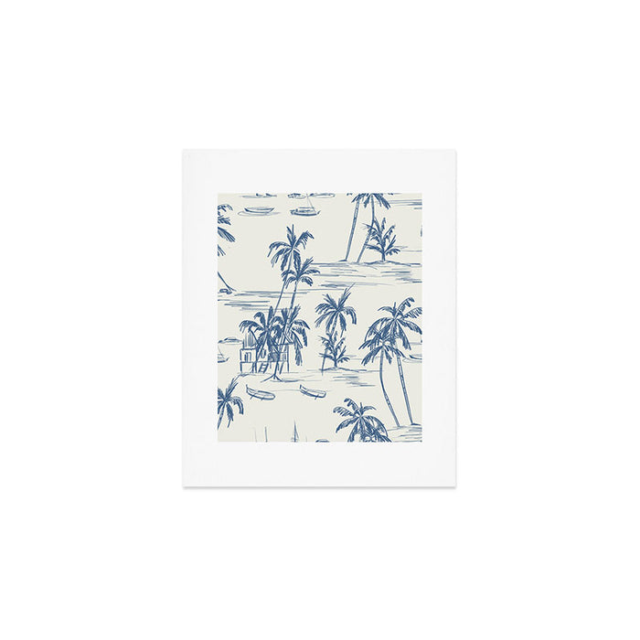 Blue Beach Pattern Art Print Gallery Image 1