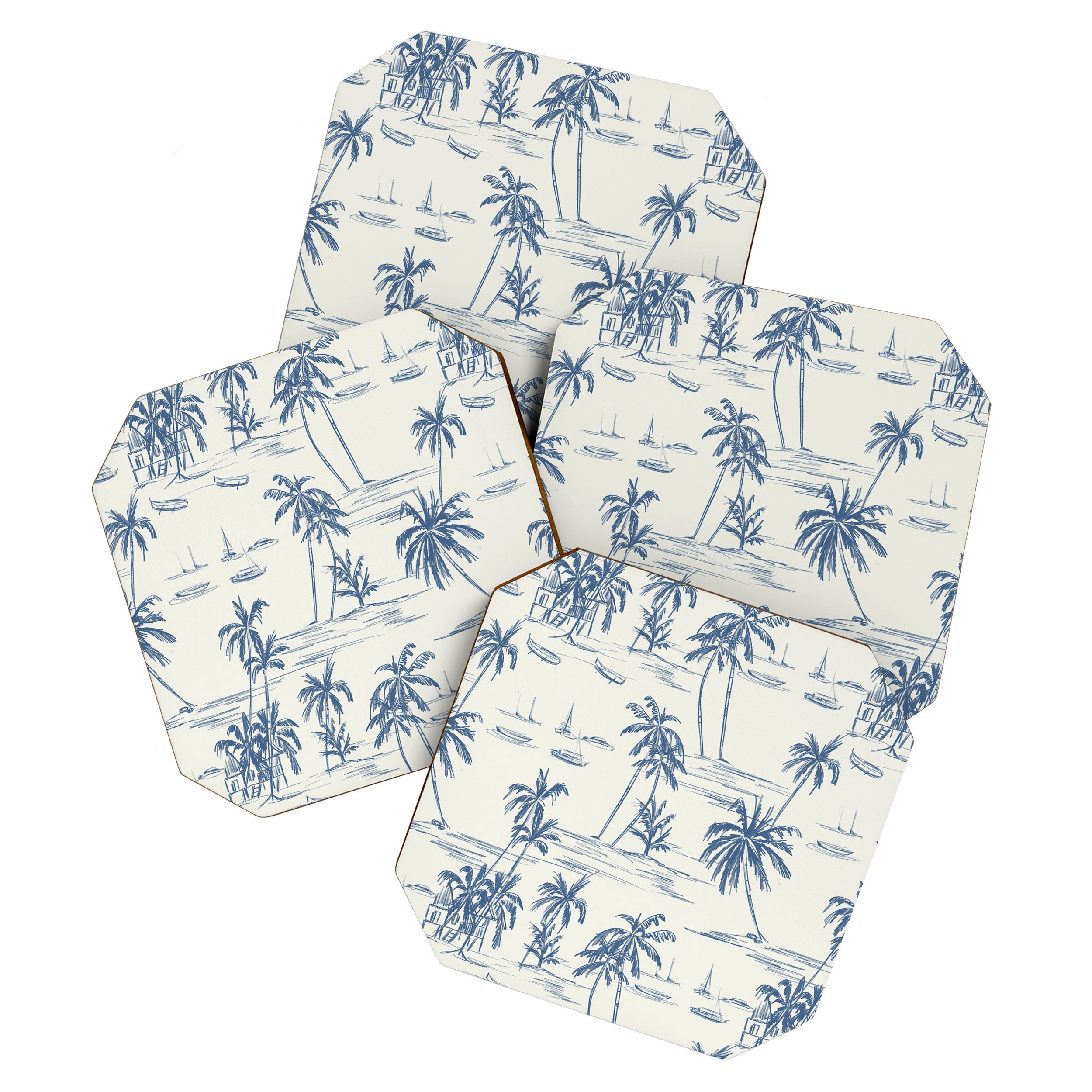 Blue Beach Pattern Coaster Gallery Image 1