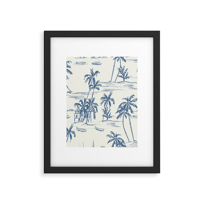 Blue Beach Pattern Framed Art Print Gallery Image 1
