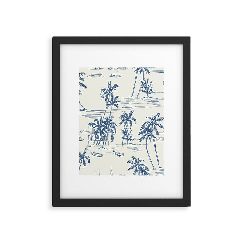 Blue Beach Pattern Framed Art Print Gallery Image 6