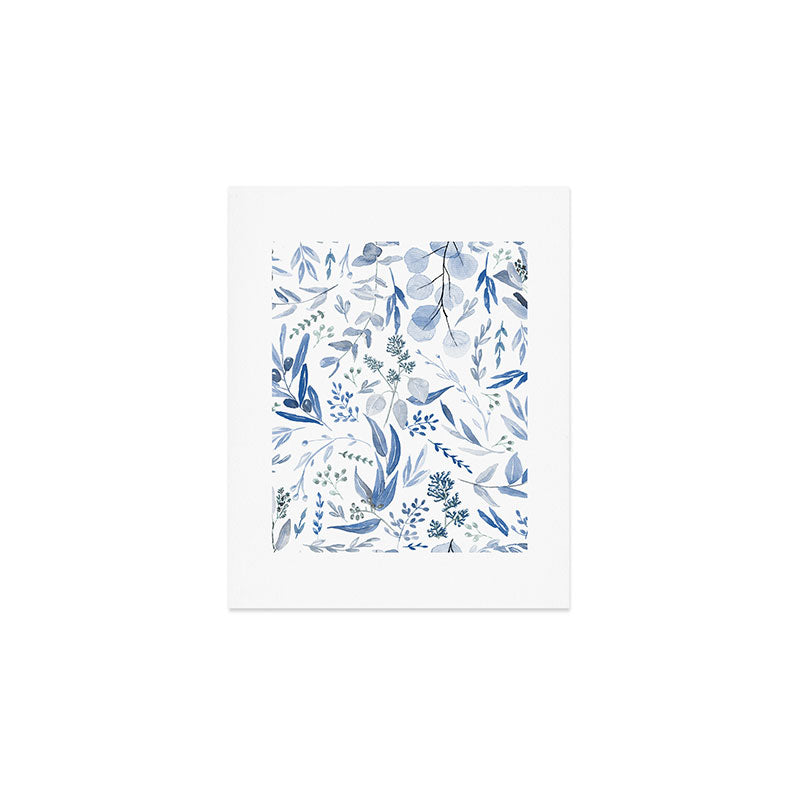 Blue Eucalyptus Pattern Art Print Gallery Image 1