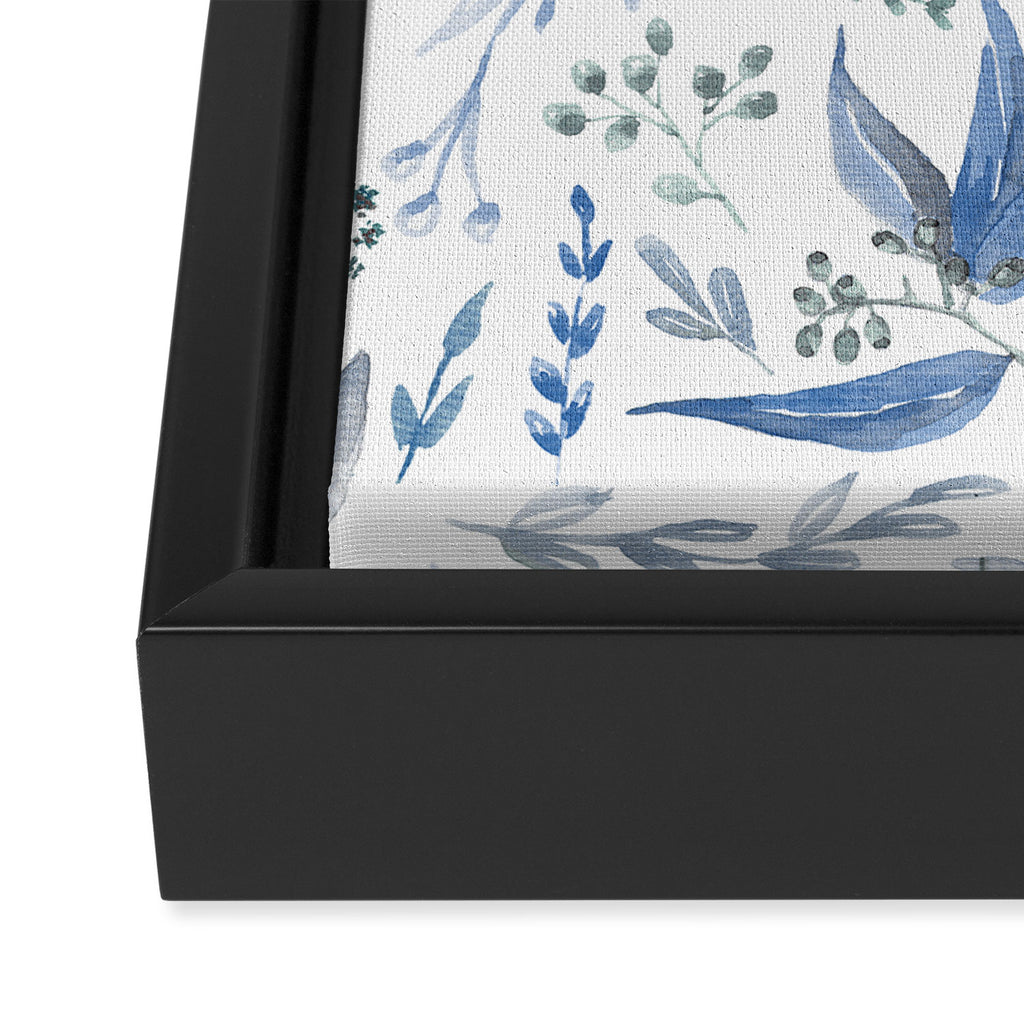 Blue Eucalyptus Pattern Framed Canvas Print Gallery Image 3