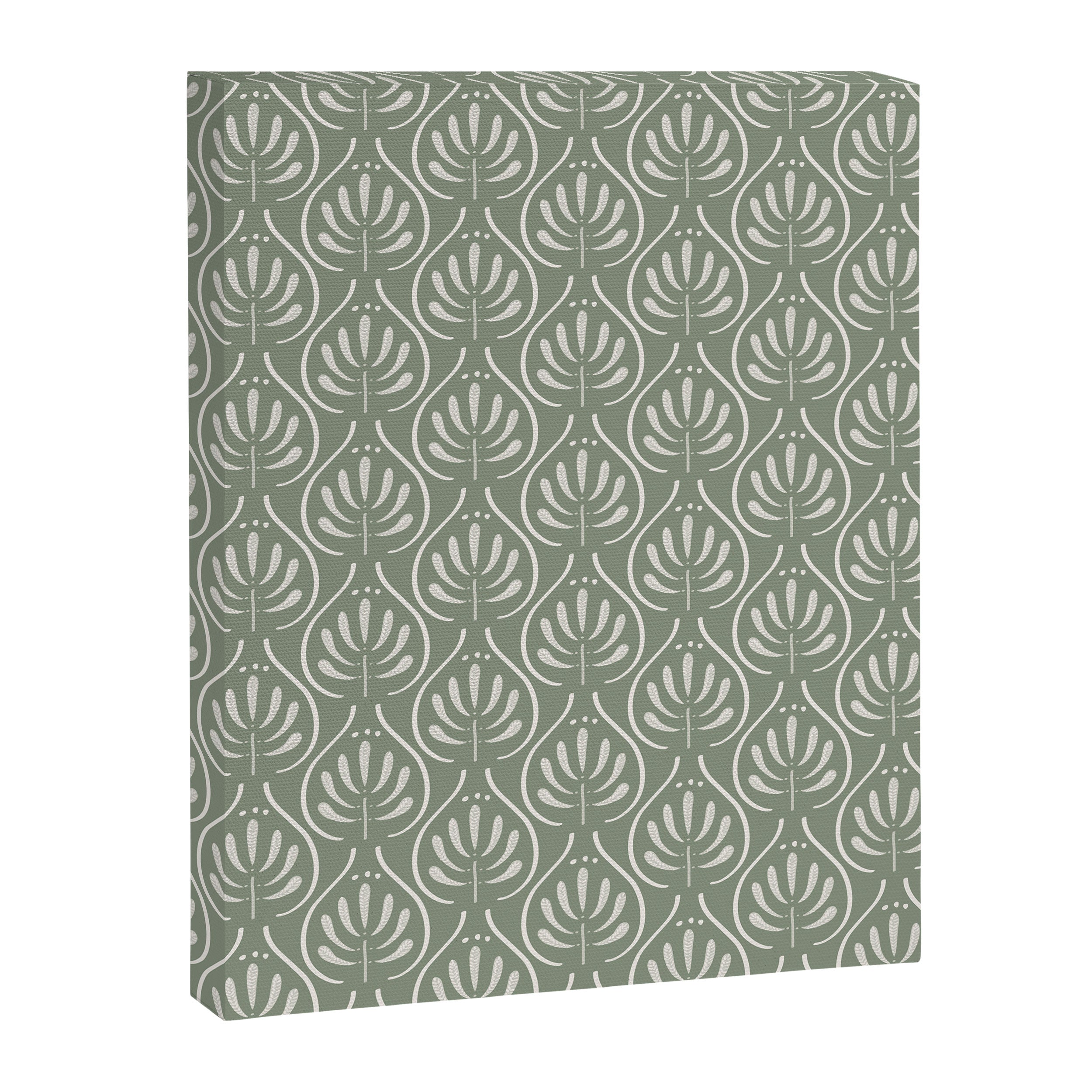 Boho Sage Green Pattern Canvas Print Gallery Image 6