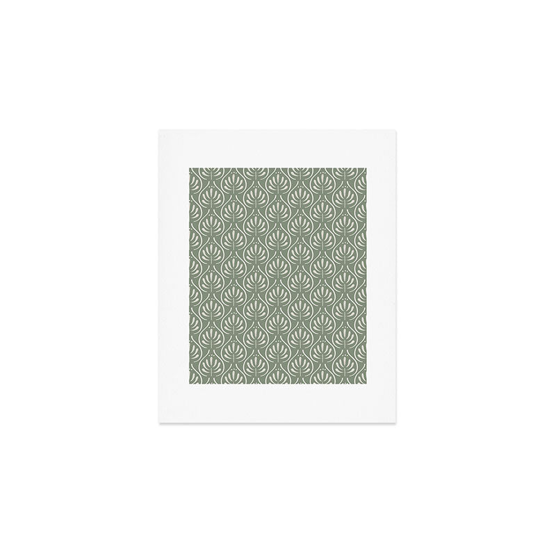 Boho Sage Green Pattern Art Print Gallery Image 1
