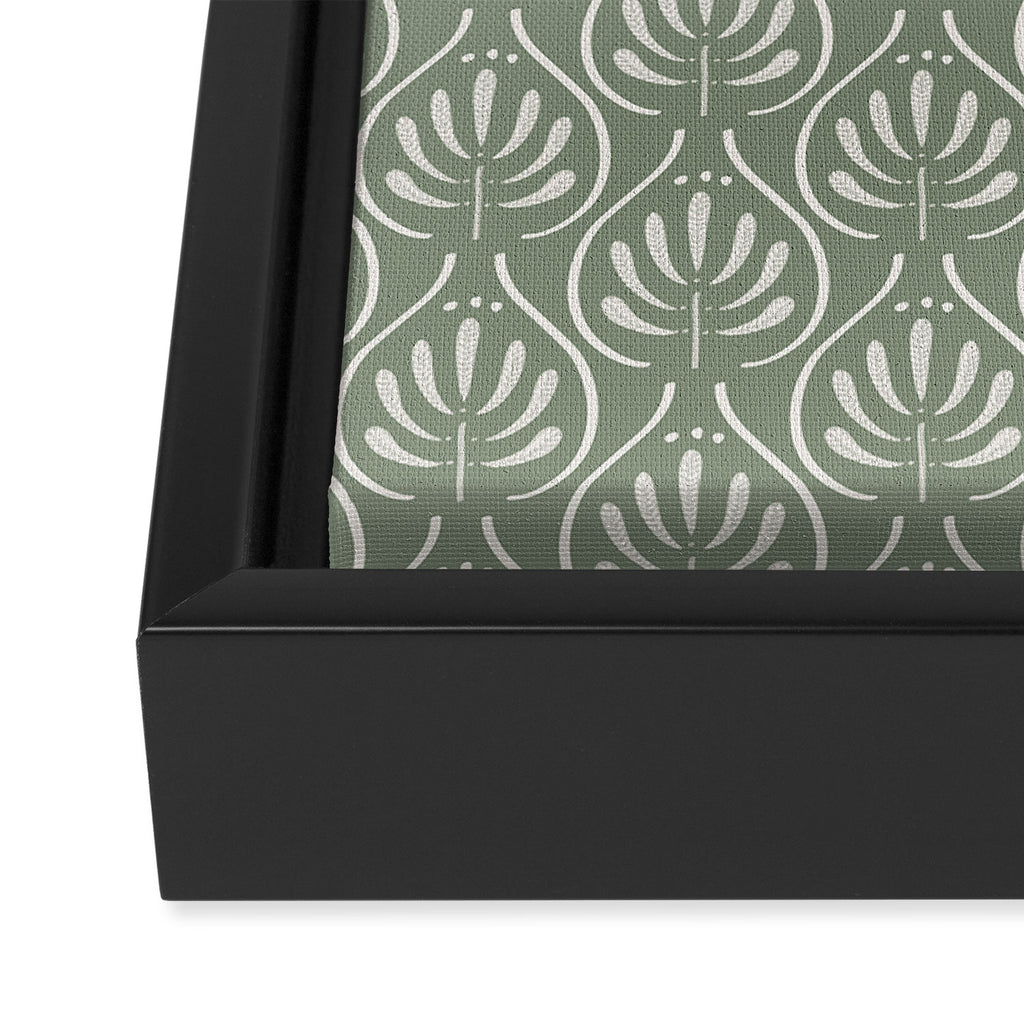 Boho Sage Green Pattern Framed Canvas Print Gallery Image 3