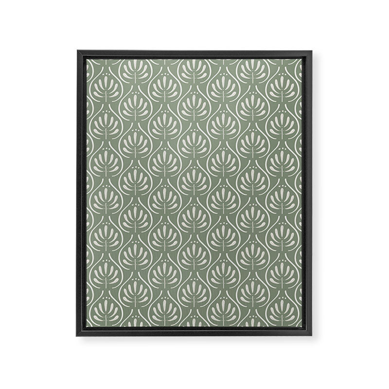 Boho Sage Green Pattern Framed Canvas Print Gallery Image 6