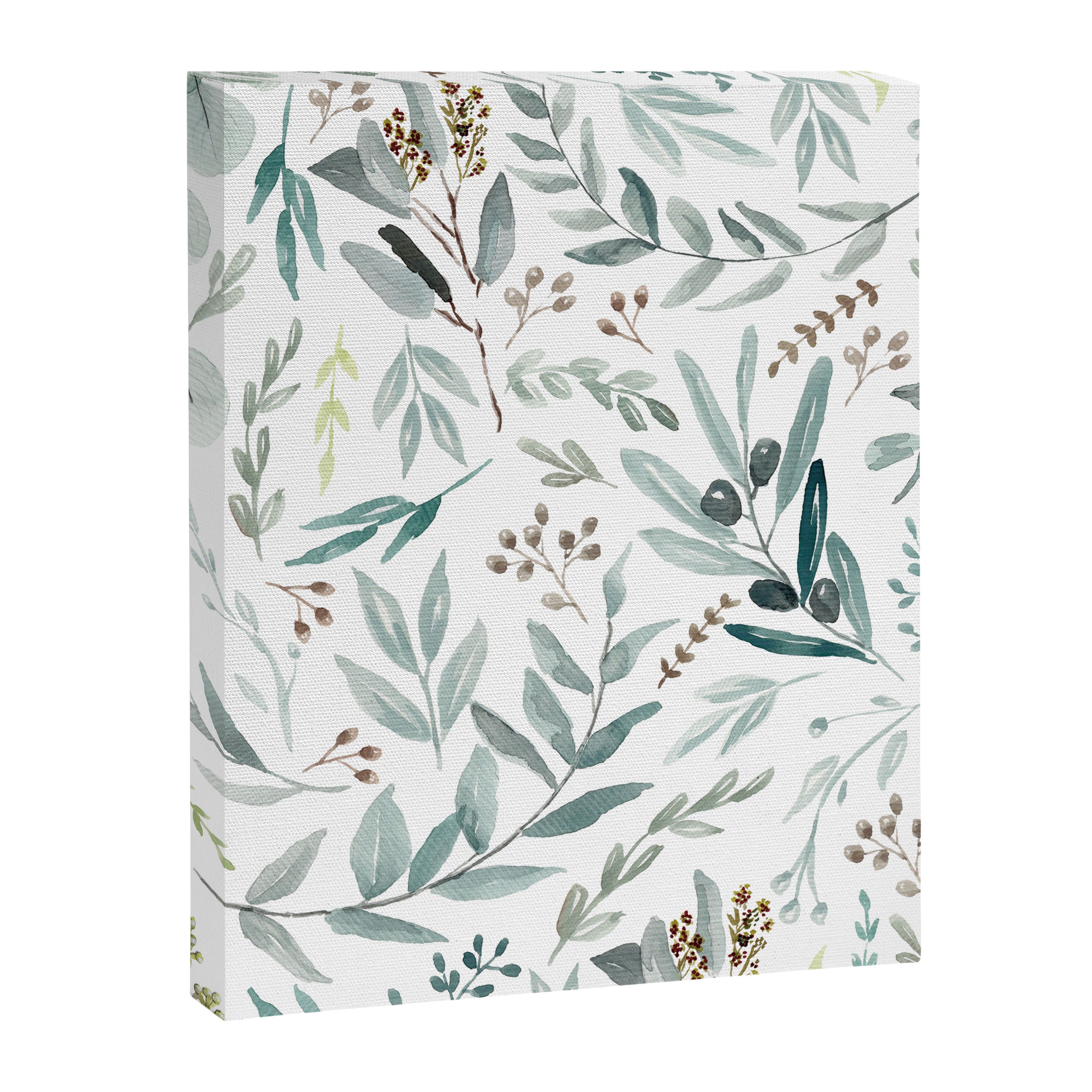 Botanical Eucalyptus Leaves Pattern Canvas Print Gallery Image 8