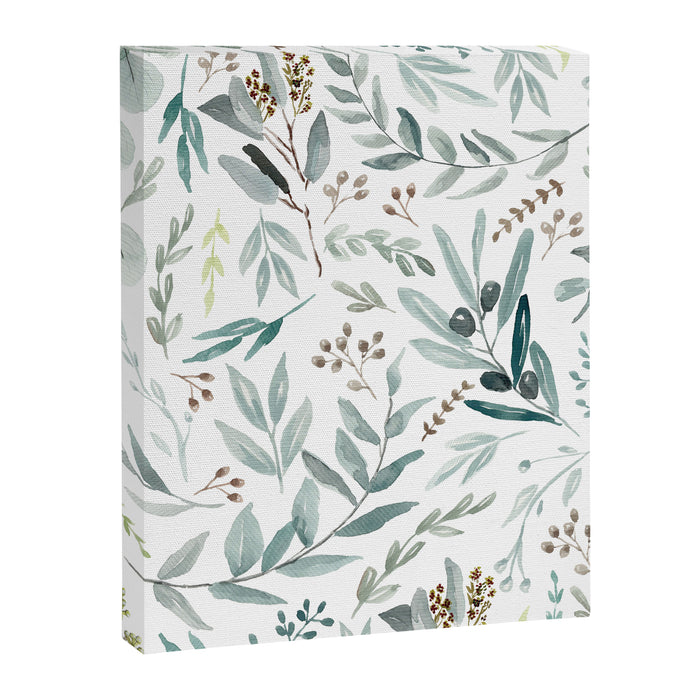 Botanical Eucalyptus Leaves Pattern Canvas Print Gallery Image 1