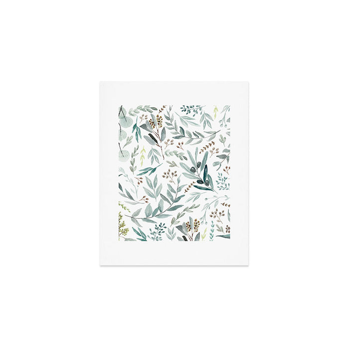 Botanical Eucalyptus Leaves Pattern Art Print Gallery Image 1